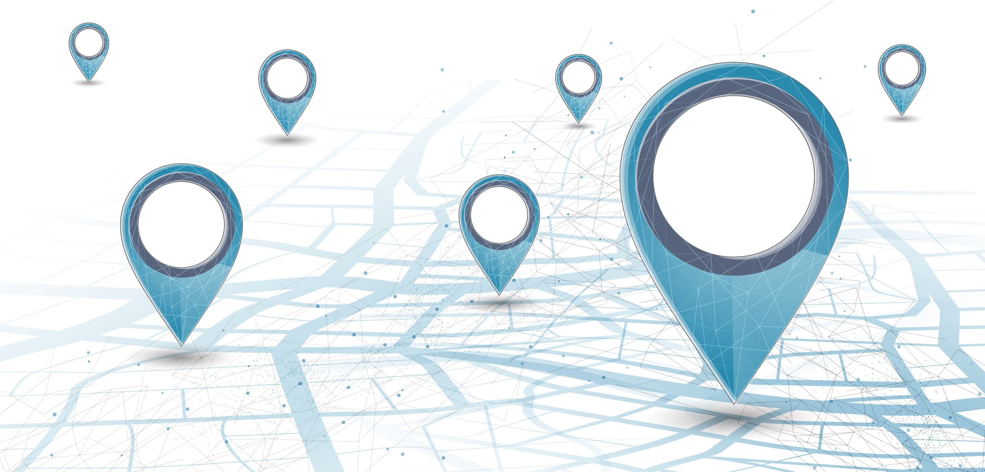 One abstract pin icon on the city map.